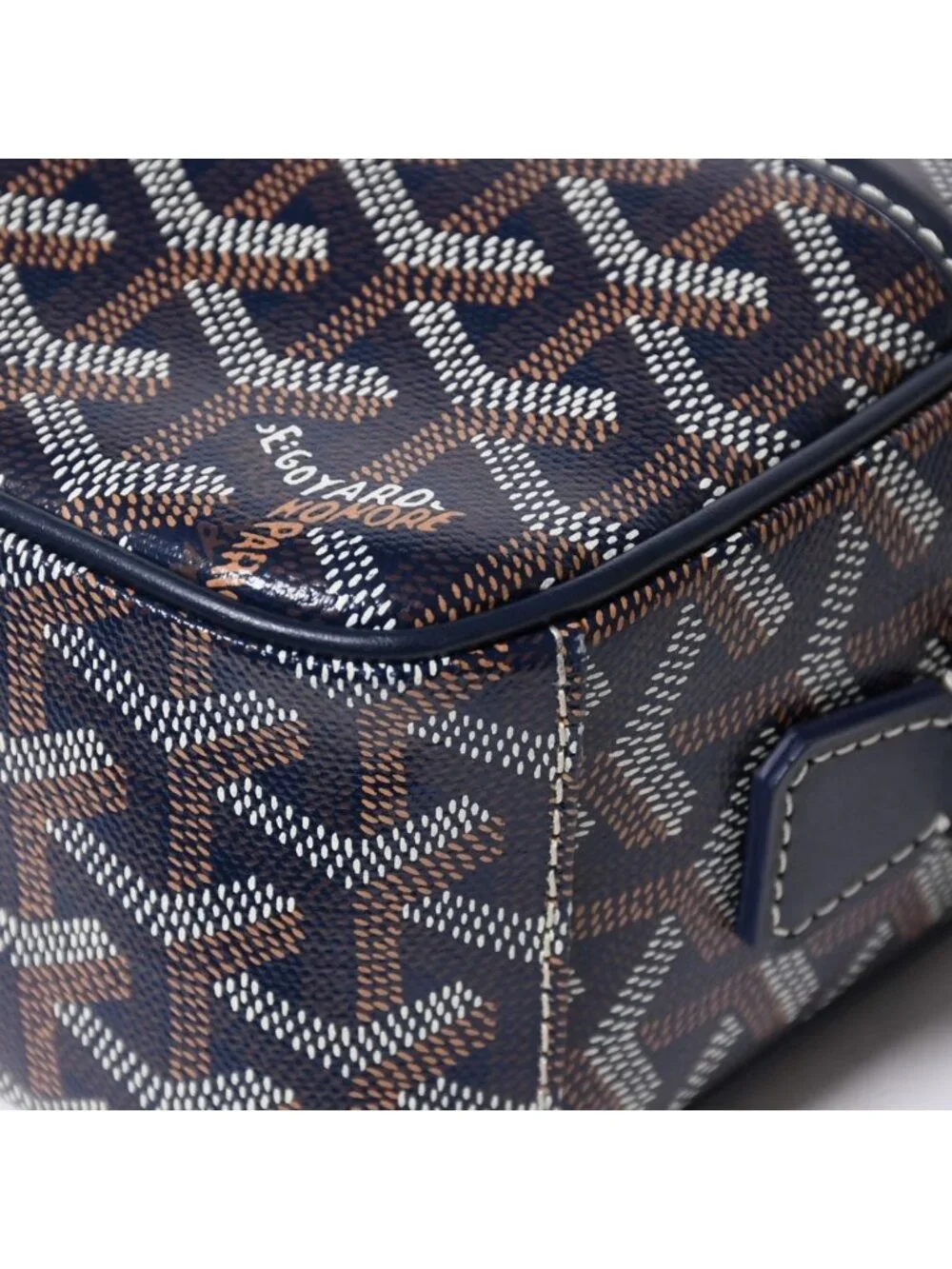 Goyard Cup Vert PM Shoulder Bag Navy Silver